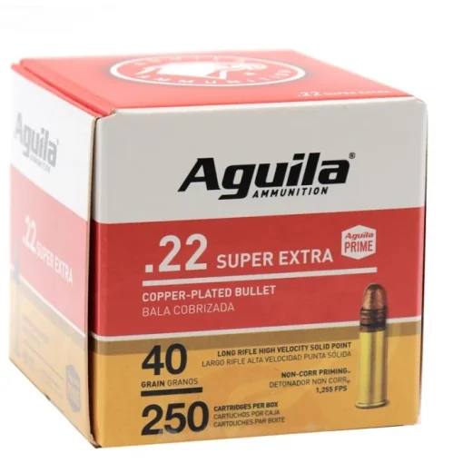 Aguila Ammunition .22 LR Super Extra Rifle Ammo - 40 Grain | Copper Plated Solid Point