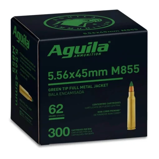 Aguila Ammunition 5.56NATO Rifle Ammo - 62 Grain | FMJ Green Tip