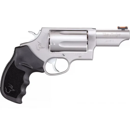 Taurus Judge Revolver - Stainless Steel | 45 Colt / 410 ga | 3" Barrel | 5rd | Rubber Grip | Fiber Optic Sight