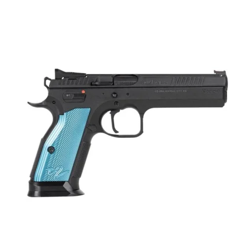 CZ TS 2 Pistol - Black | 9mm | 5.28" Barrel | 20rd | Blue Grips