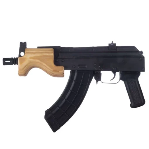 Century Arms Romanian Micro Draco Stamped AK-47 Pistol - Black  7.62x39  6 Barrel  Wood Handguard - Image 2