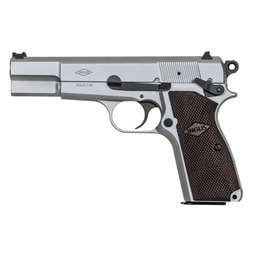 MAC Inglis P-35 Hi-Power Pistol - Nickel | 9mm | 4.7" Barrel | 15rd | G10 Grips - Image 2