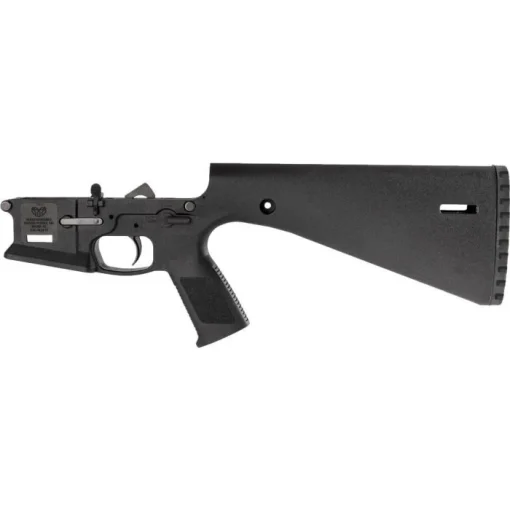 Wraithworks WARP-15 Polymer Complete AR15 Lower Receiver - Black | Mil-Spec Parts Kit | Integral Buttstock & Textured Pistol Grip | Trap Door Buttplate - Image 2