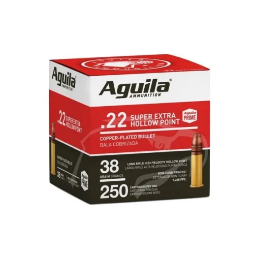 Aguila Ammunition .22 Super Extra Rifle Ammo - 38 Grain | Copper Plated Hollow Point